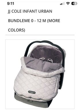 JJ Cole Infant Urban BundleMe Car Seat Footmuff - Light Gray and Charcoal